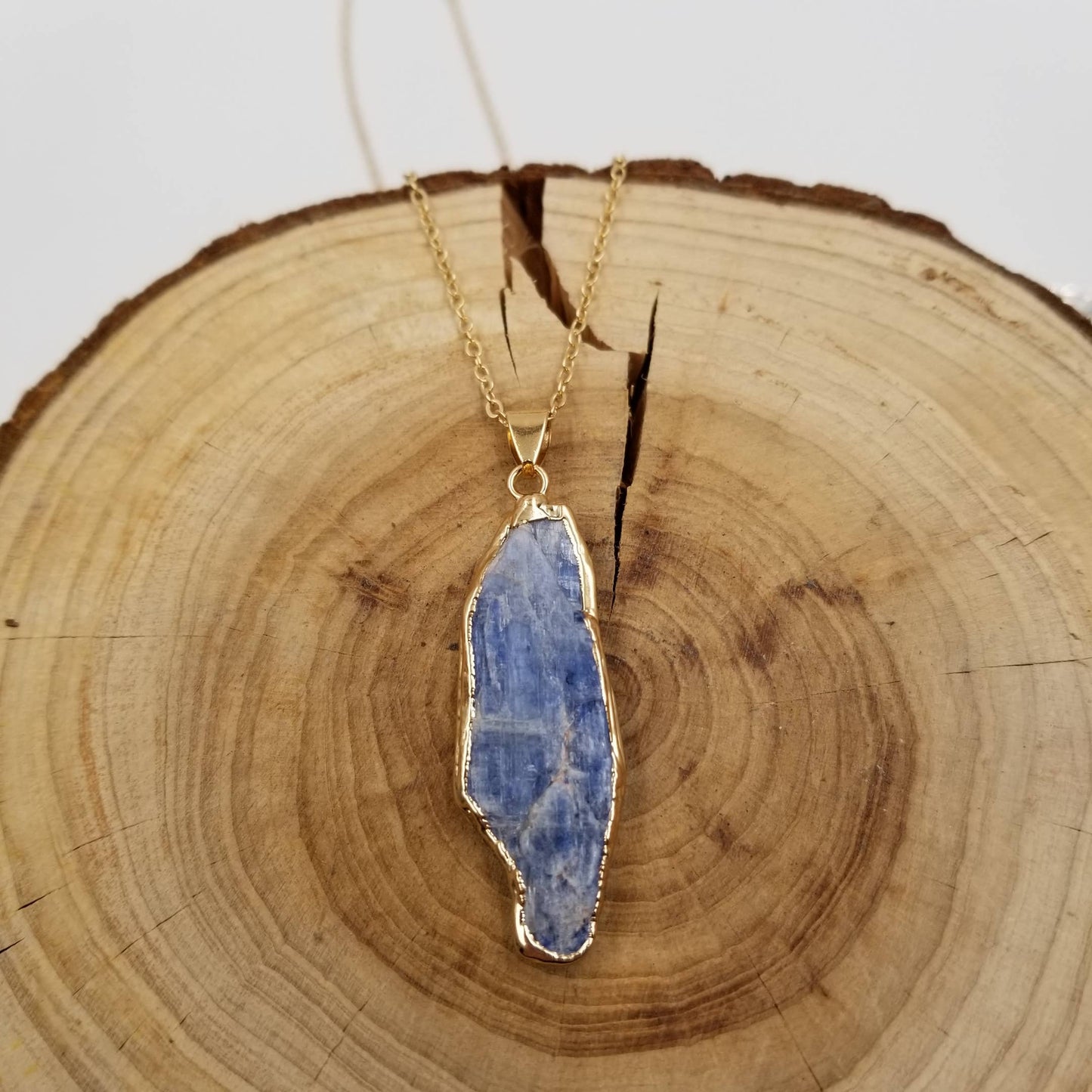 Natural Lapis Lazuli Gold-Plated Pendant Necklace